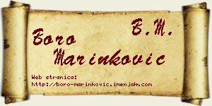 Boro Marinković vizit kartica